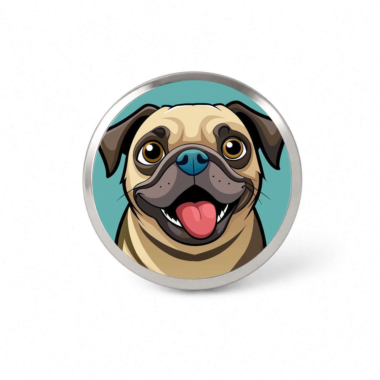 Pug Cute Sticking out Tongue Novelty Hat Backpack Lapel Pin