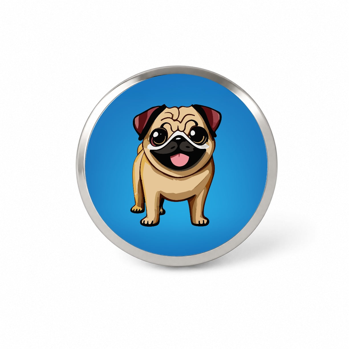 Pug Smiling Standing Novelty Hat Backpack Lapel Pin