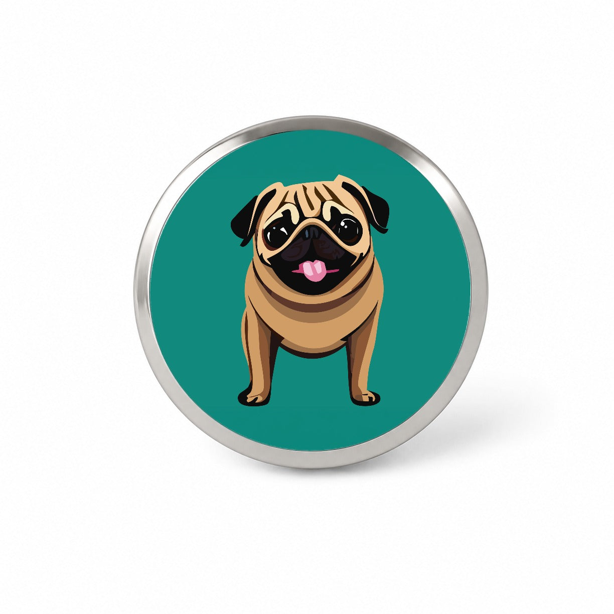 Pug Sticking Out Tongue Dog Novelty Hat Backpack Lapel Pin