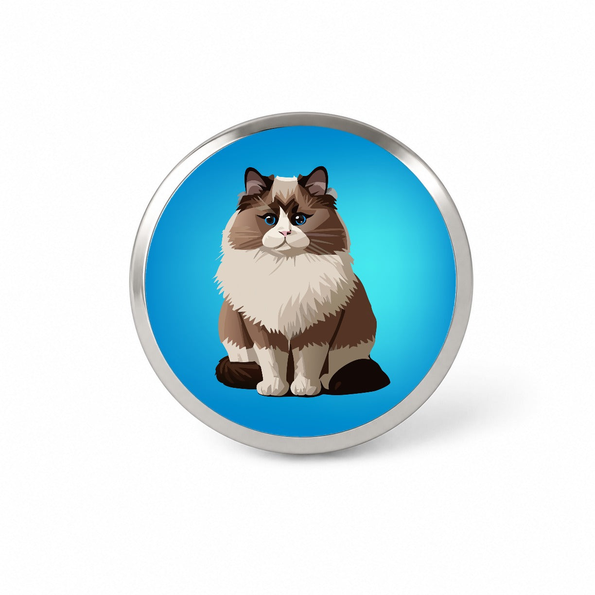 Ragdoll Cat Sitting Novelty Hat Backpack Lapel Pin