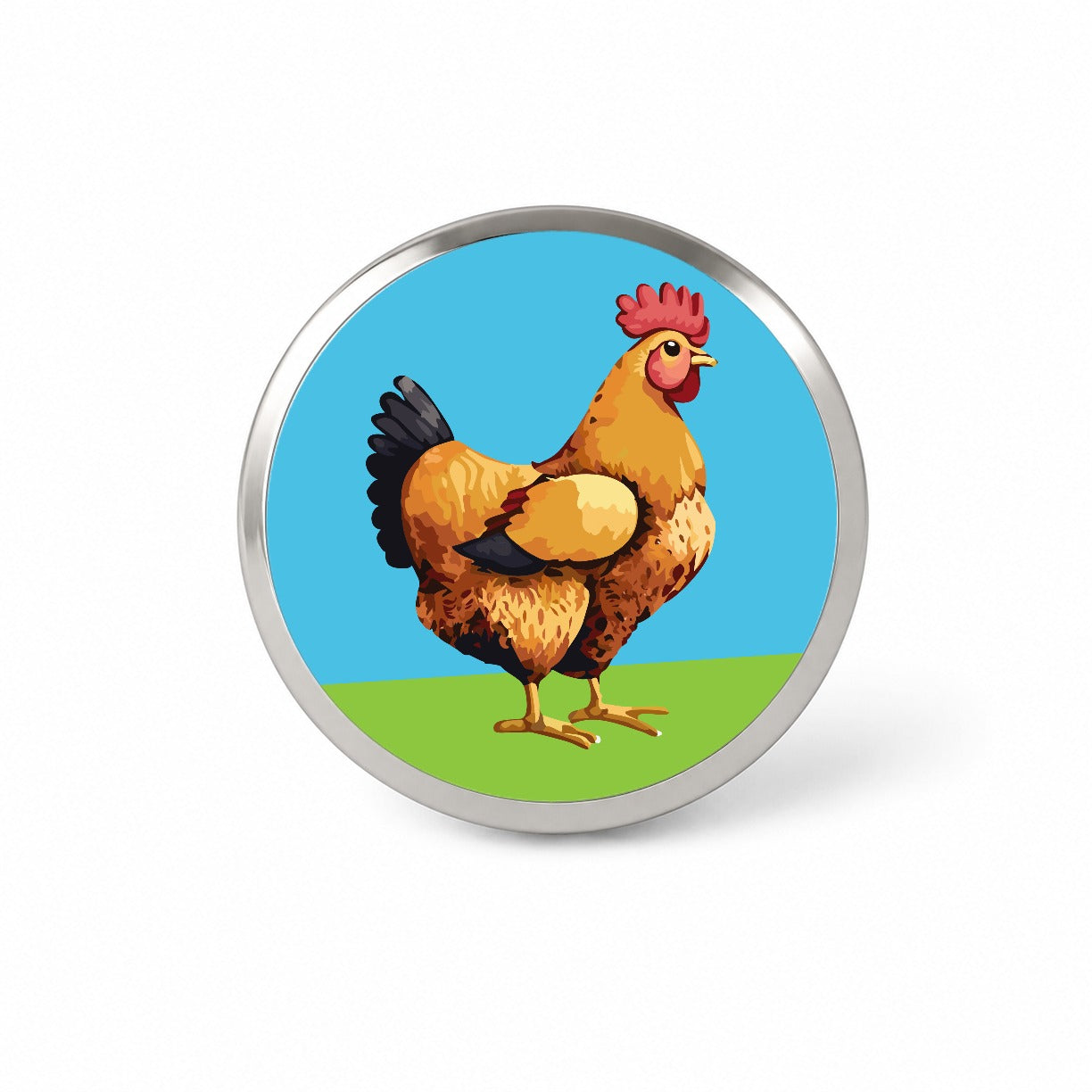Rooster Chicken Profile Novelty Hat Backpack Lapel Pin