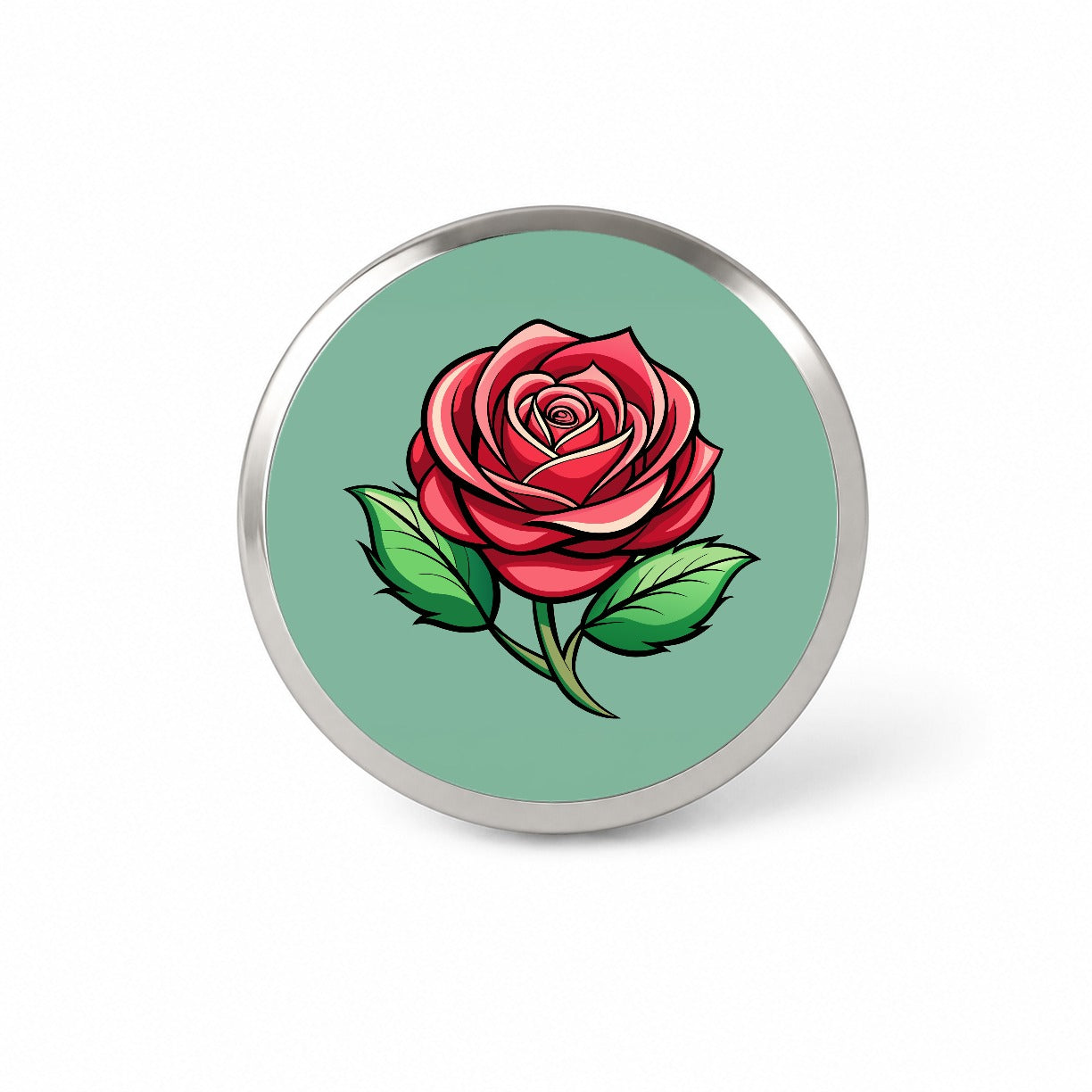 Rose Flower Bud Red Novelty Hat Backpack Lapel Pin