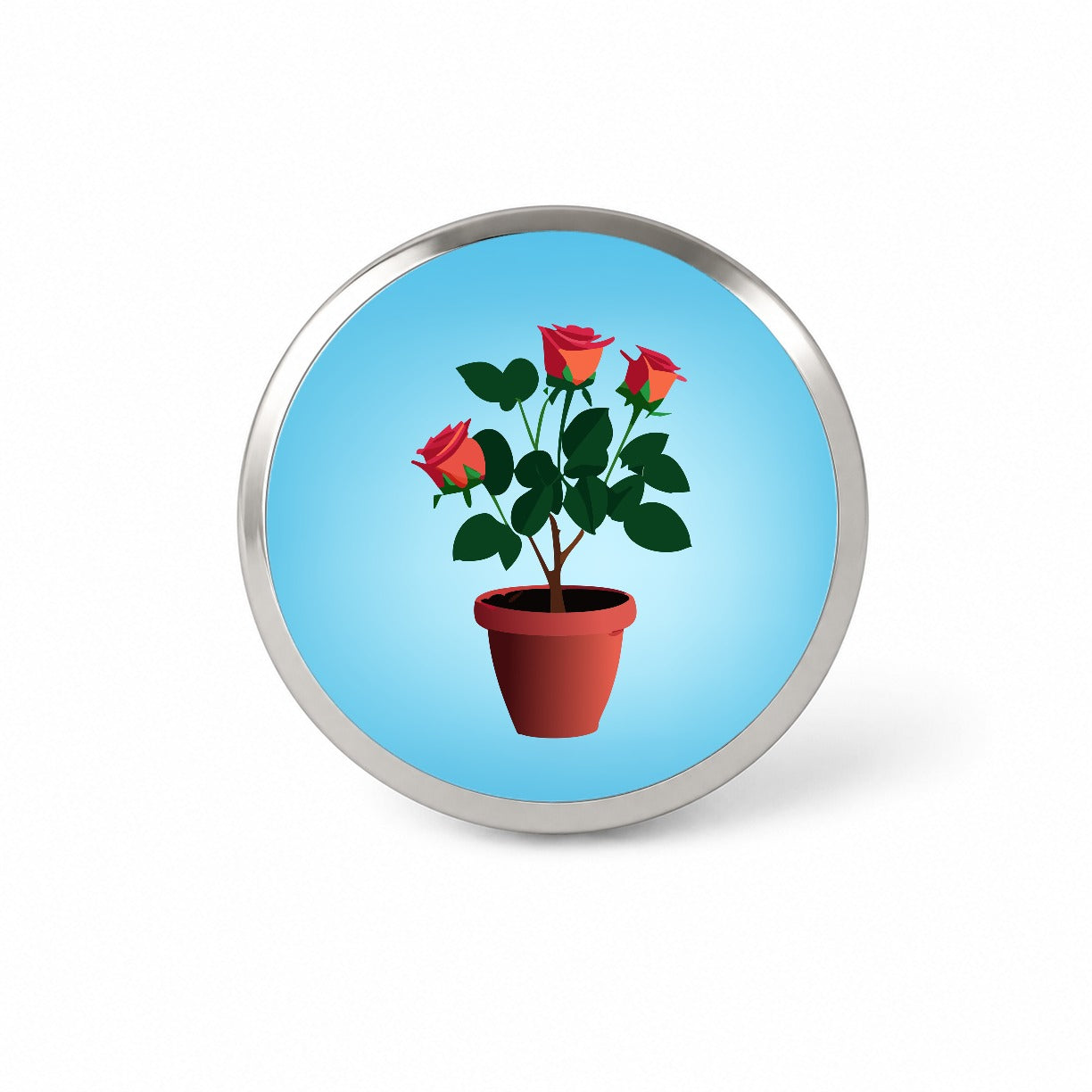 Rose Roses Bush in Pot Novelty Hat Backpack Lapel Pin