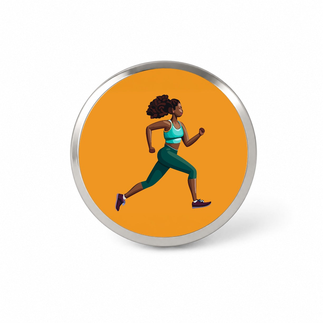 Running Jogging Woman Exercise Novelty Hat Backpack Lapel Pin