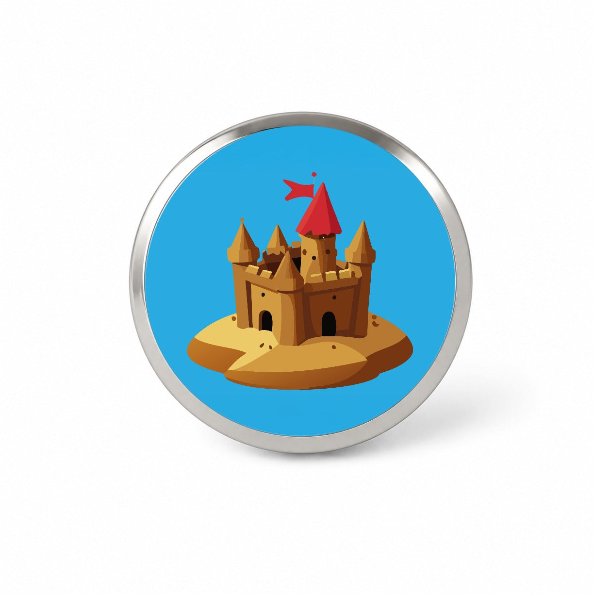 Sand Castle Beach Novelty Hat Backpack Lapel Pin