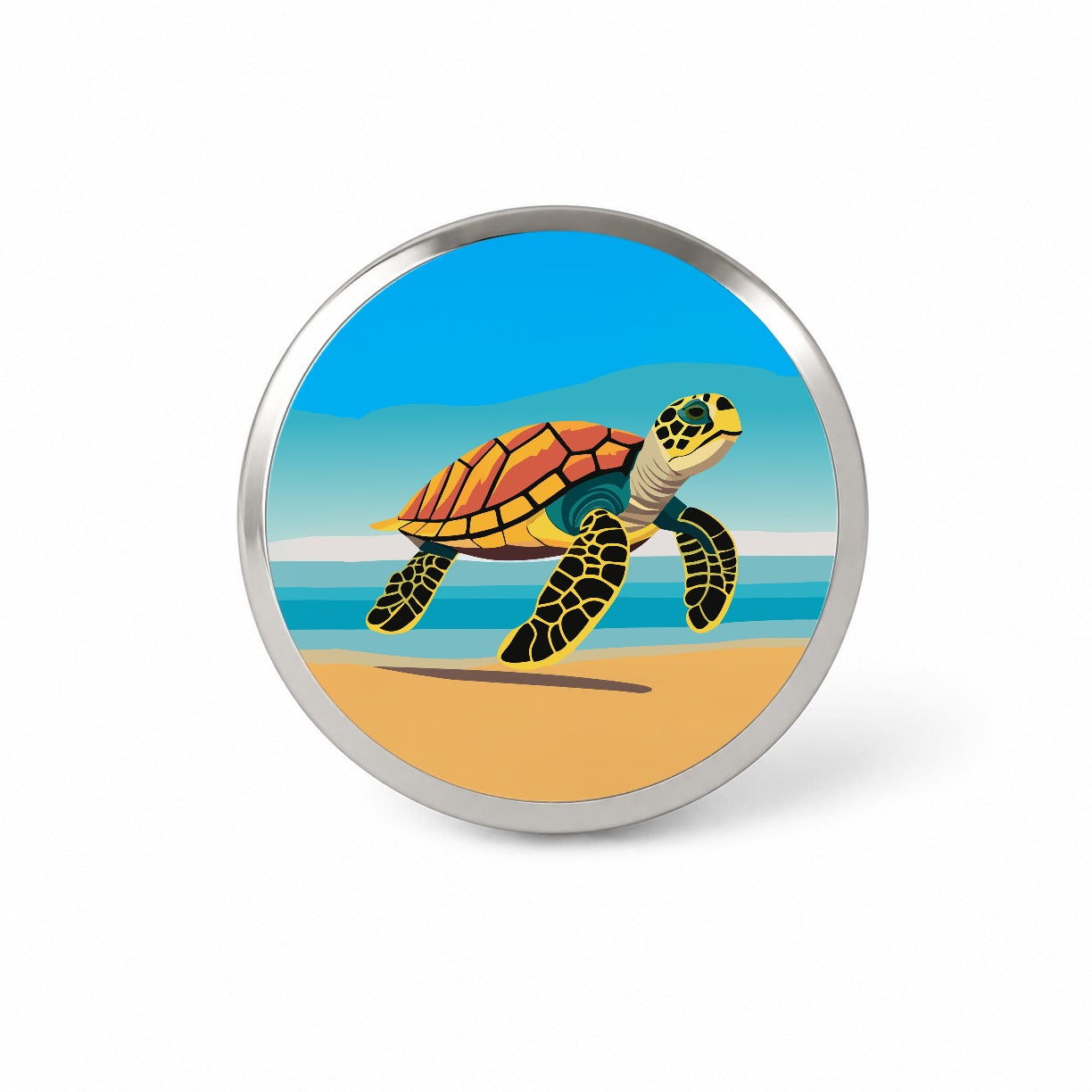 Sea Turtle Swimming Novelty Hat Backpack Lapel Pin