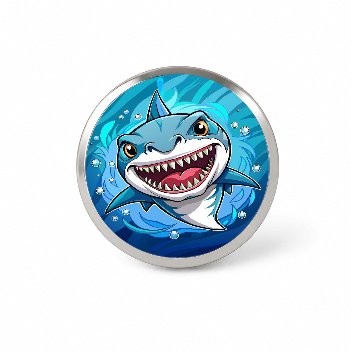 Shark in Ocean Scary Novelty Hat Backpack Lapel Pin