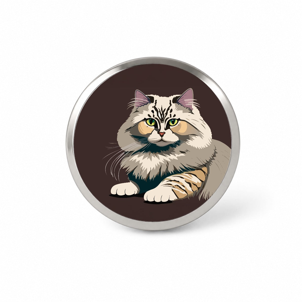 Siberian Cat Crouched Novelty Hat Backpack Lapel Pin