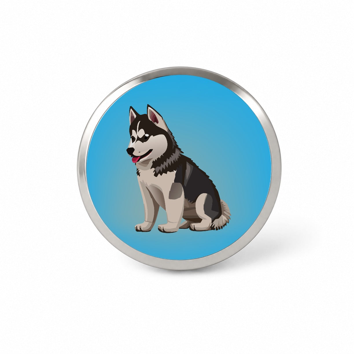 Siberian Husky Dog Sitting Novelty Hat Backpack Lapel Pin