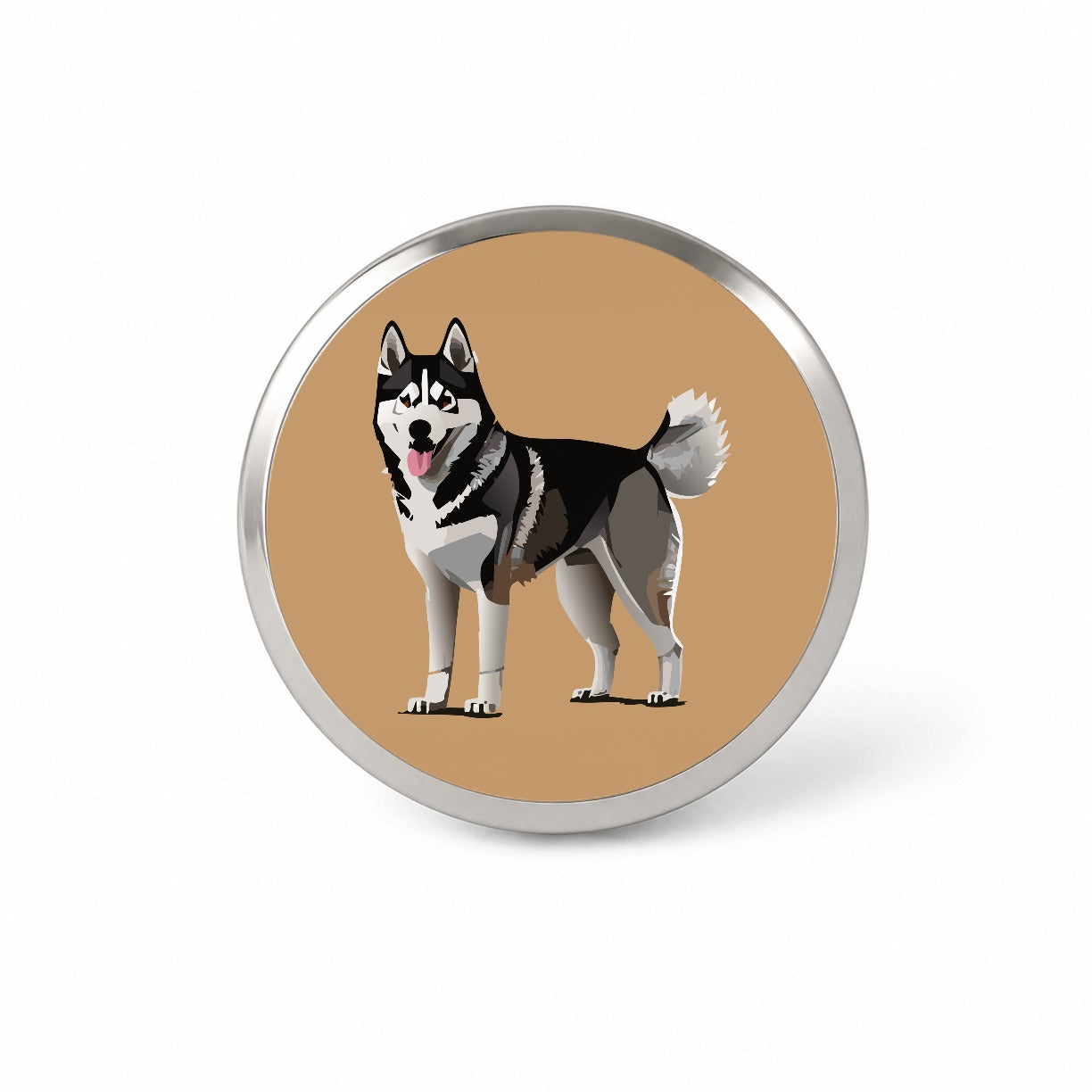 Siberian Husky Dog Standing Novelty Hat Backpack Lapel Pin