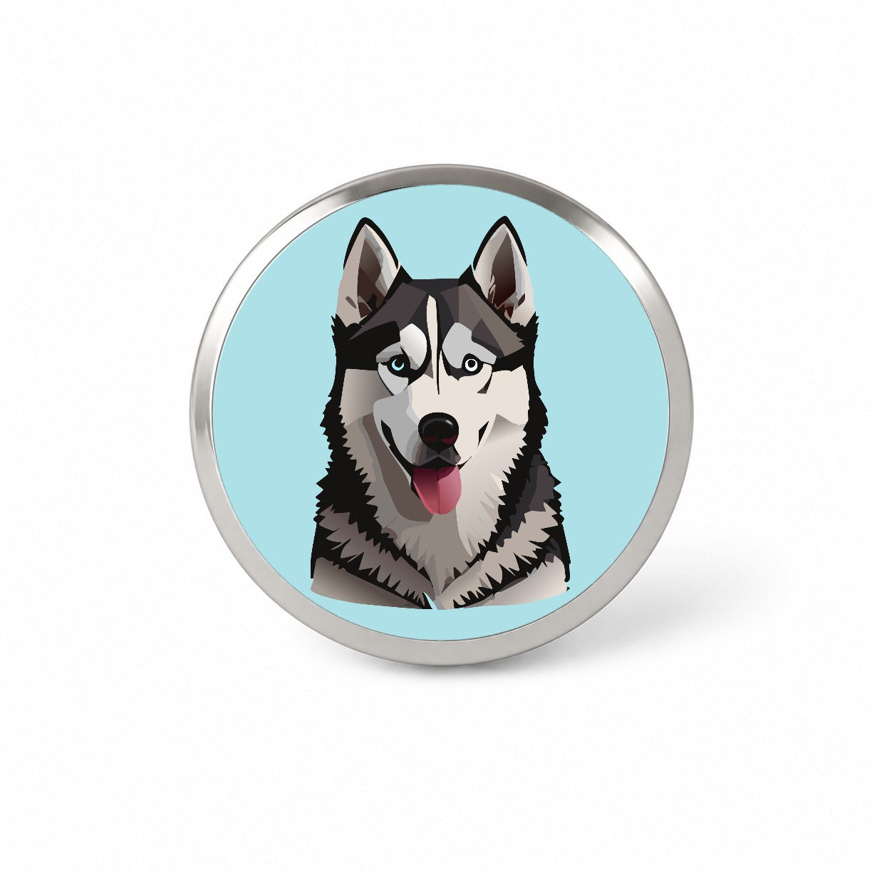 Siberian Husky Dog Tongue Out Novelty Hat Backpack Lapel Pin