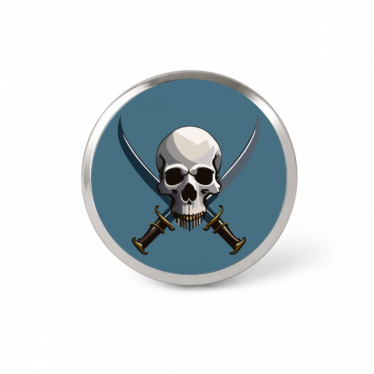 Skull Pirate Crossed Swords Novelty Hat Backpack Lapel Pin