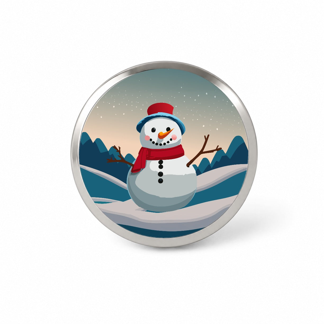 Snowman Happy Winter Christmas Novelty Hat Backpack Lapel Pin