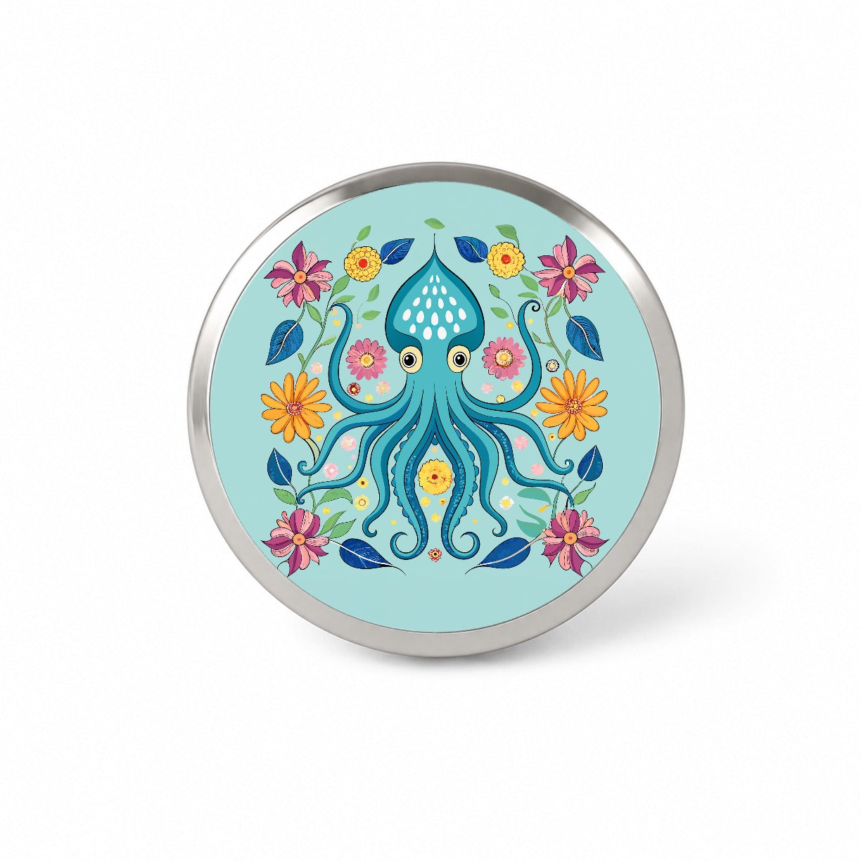 Squid Floral Flowers Novelty Hat Backpack Lapel Pin