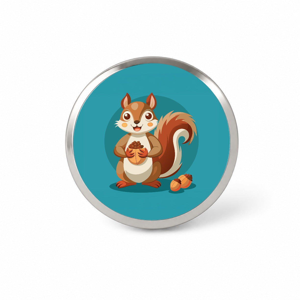 Squirrel with Nuts Smiling Novelty Hat Backpack Lapel Pin
