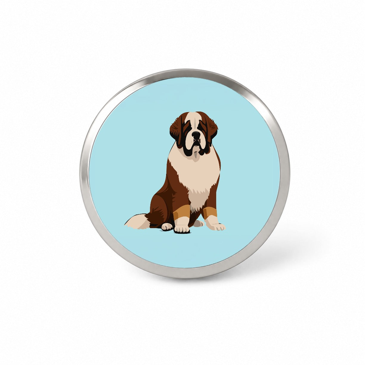 St Bernard Dog Sitting Novelty Hat Backpack Lapel Pin