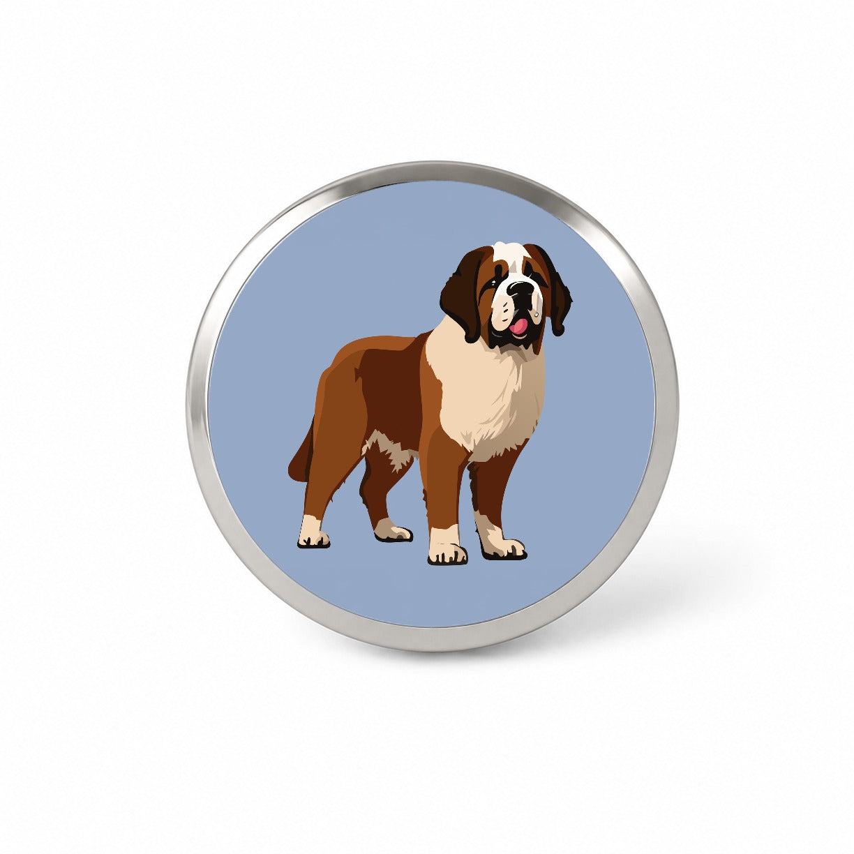 St Bernard Dog Standing Novelty Hat Backpack Lapel Pin