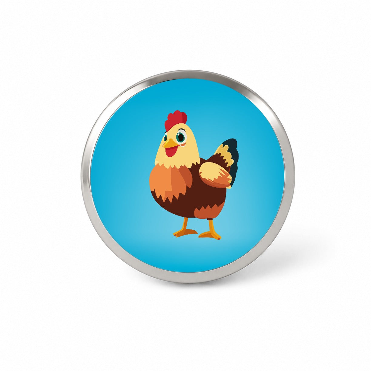 Standing Rooster Happy Novelty Hat Backpack Lapel Pin