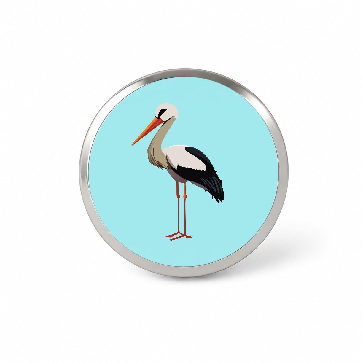 Stork Bird Profile Novelty Hat Backpack Lapel Pin