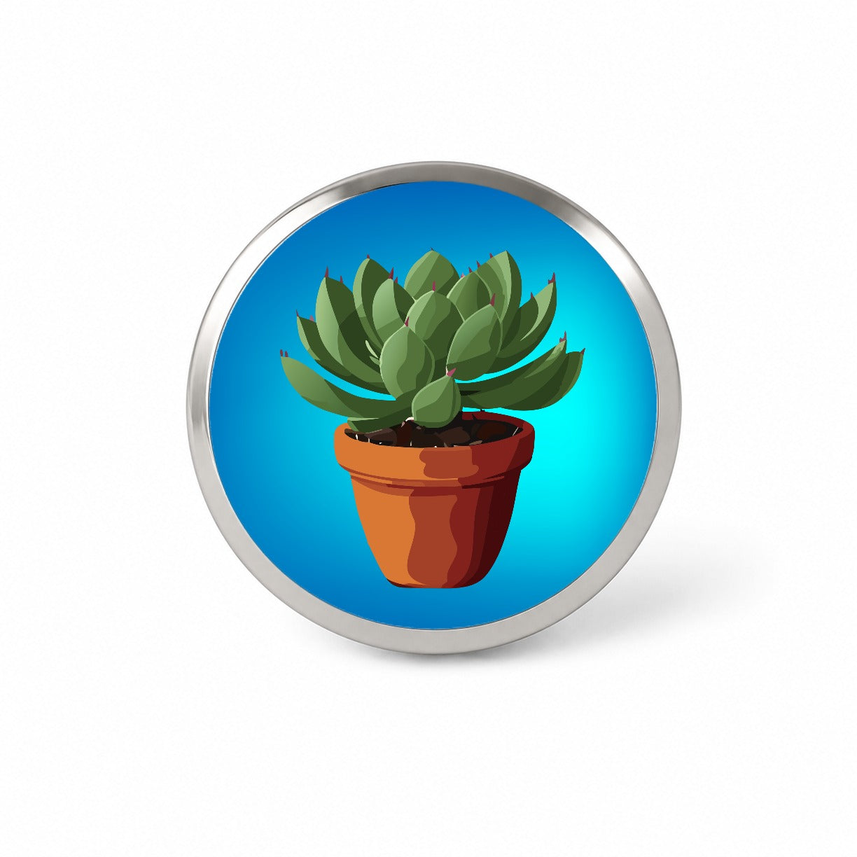 Succulent Plant in Pot Novelty Hat Backpack Lapel Pin