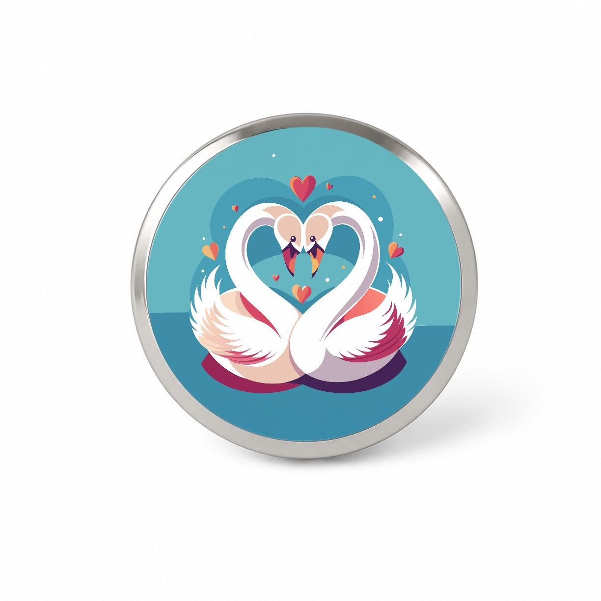 Swans in Love Anniversary Wedding Valentines Day Novelty Hat Backpack Lapel Pin