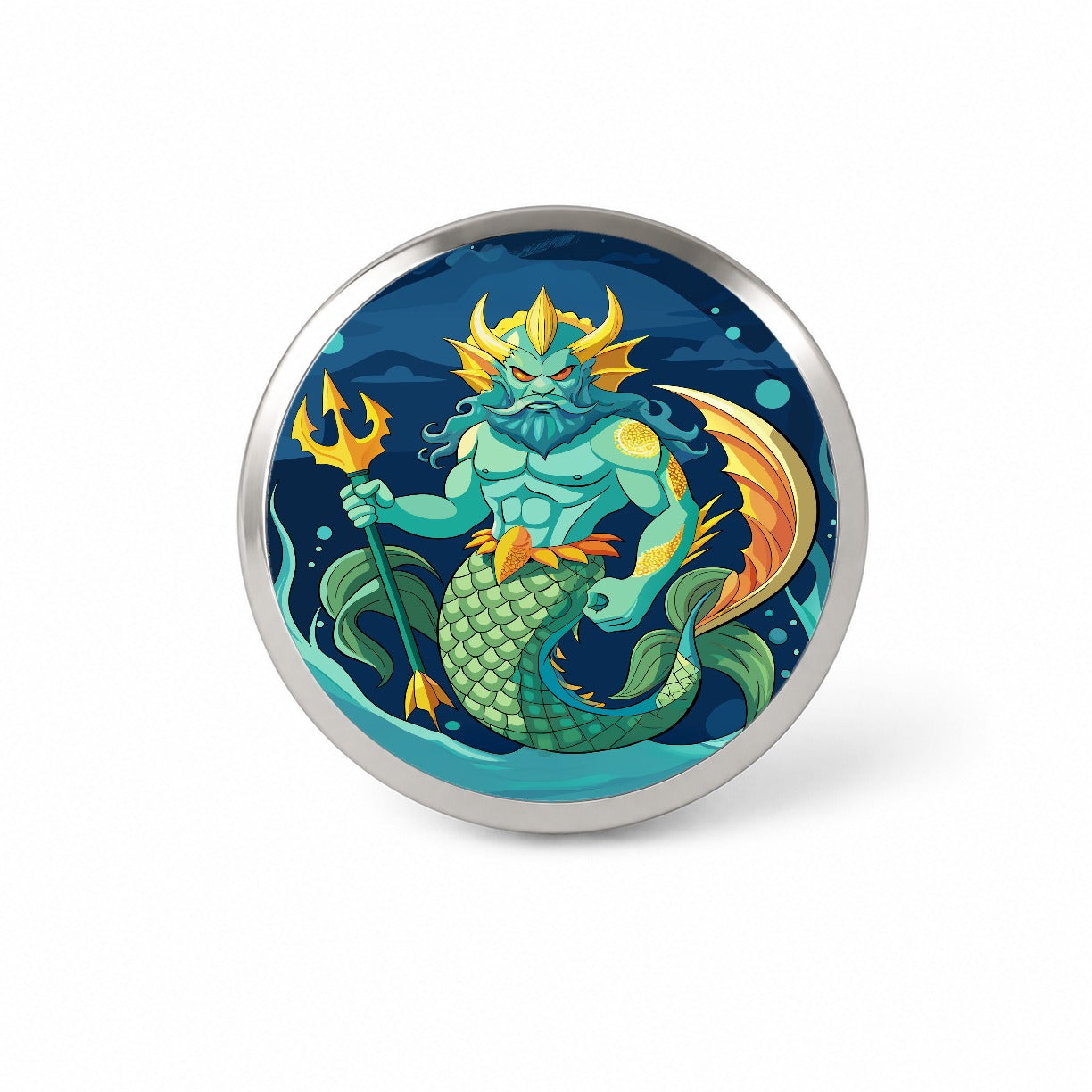Triton Sea God Greek Mythology Novelty Hat Backpack Lapel Pin