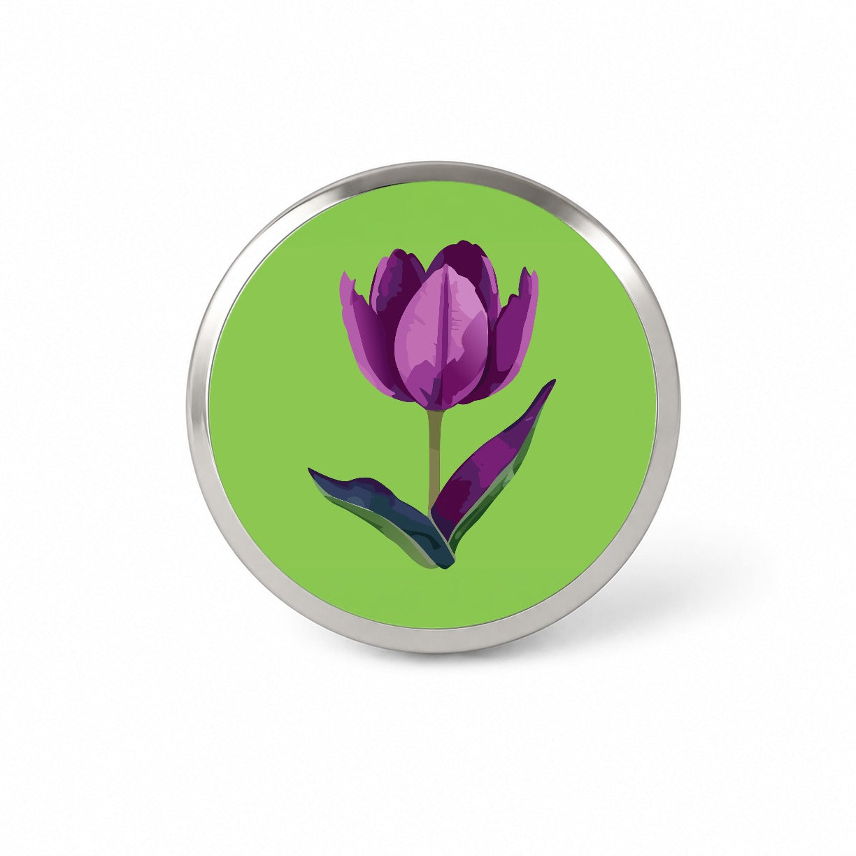 Tulip Flower Purple Watercolor Novelty Hat Backpack Lapel Pin