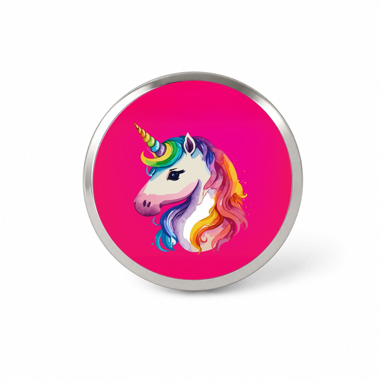 Unicorn Rainbow Hair Horn Novelty Hat Backpack Lapel Pin