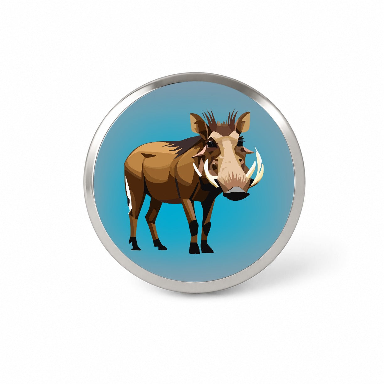 Warthog Pig Standing Novelty Hat Backpack Lapel Pin
