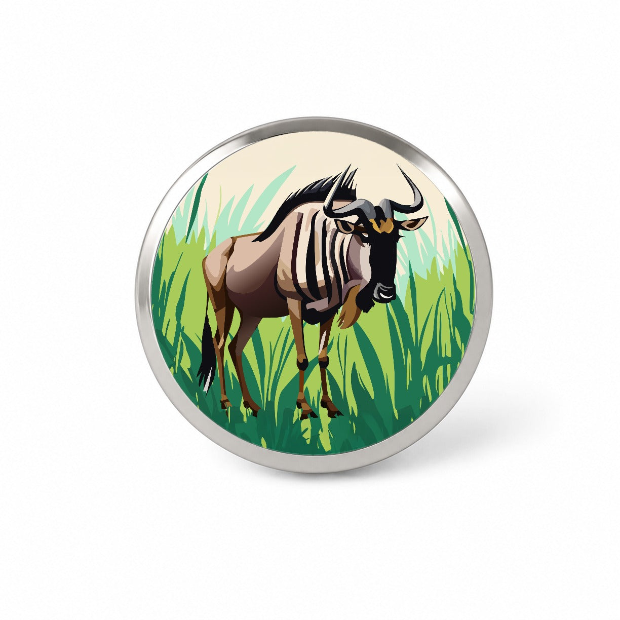 Wildebeest Africa Animal Novelty Hat Backpack Lapel Pin