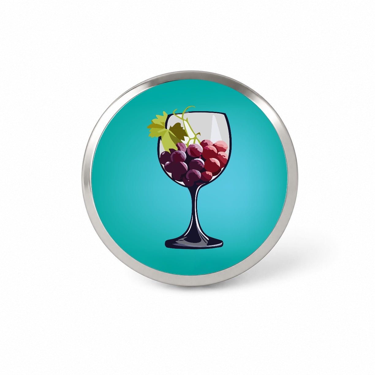 Wine Glass with Grapes Novelty Hat Backpack Lapel Pin