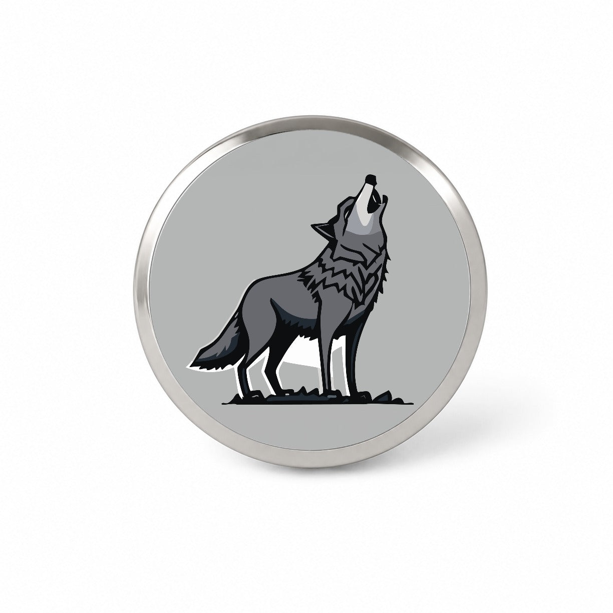 Wolf Howling Novelty Hat Backpack Lapel Pin