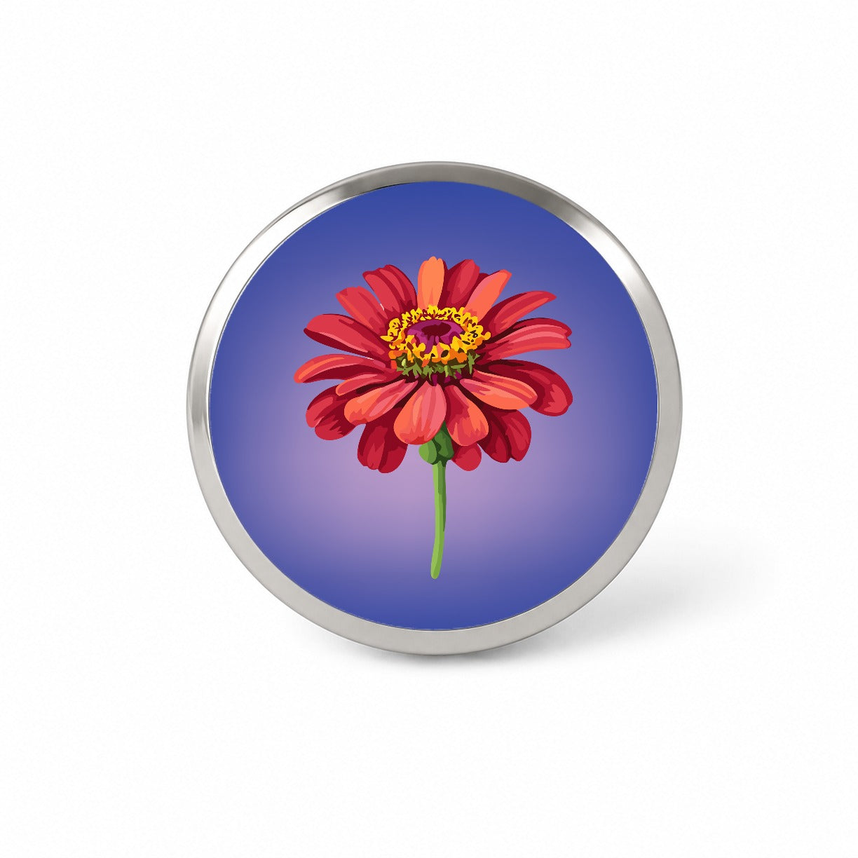 Zinnia Flower Red Watercolor Novelty Hat Backpack Lapel Pin