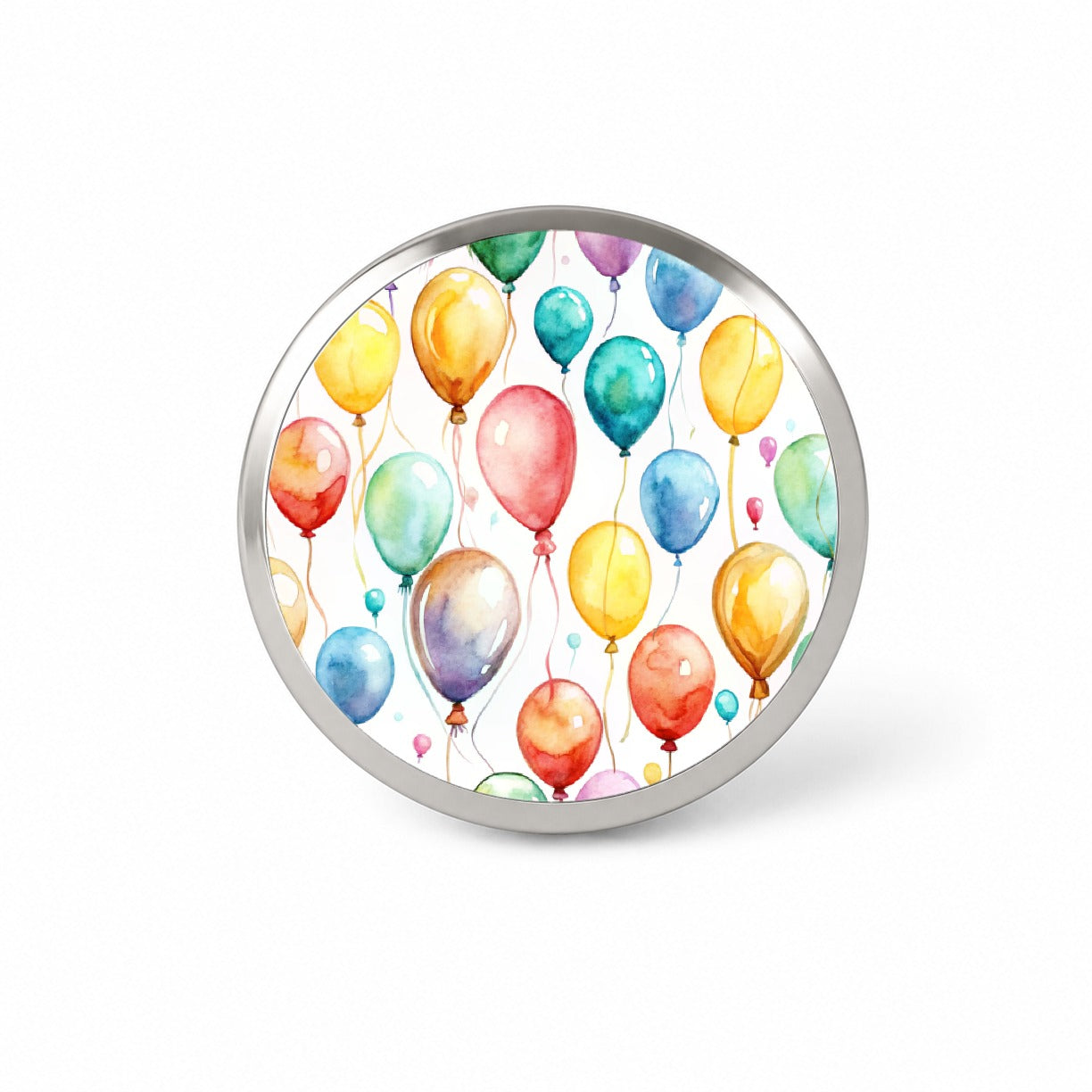 Balloons Colorful Watercolor Birthday Novelty Hat Backpack Lapel Pin