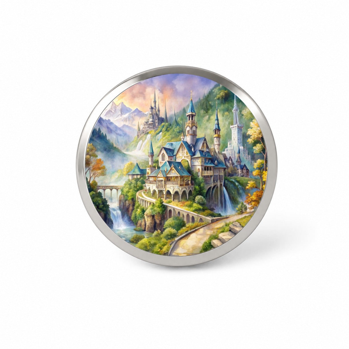 Beautiful Elvish Fantasy Watercolor Design Novelty Hat Backpack Lapel Pin