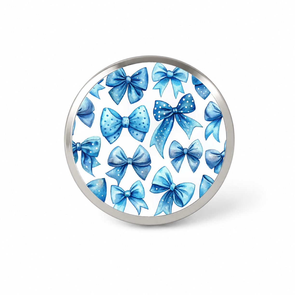 Blue Scattered Coquette Bows Cute Watercolor Novelty Hat Backpack Lapel Pin