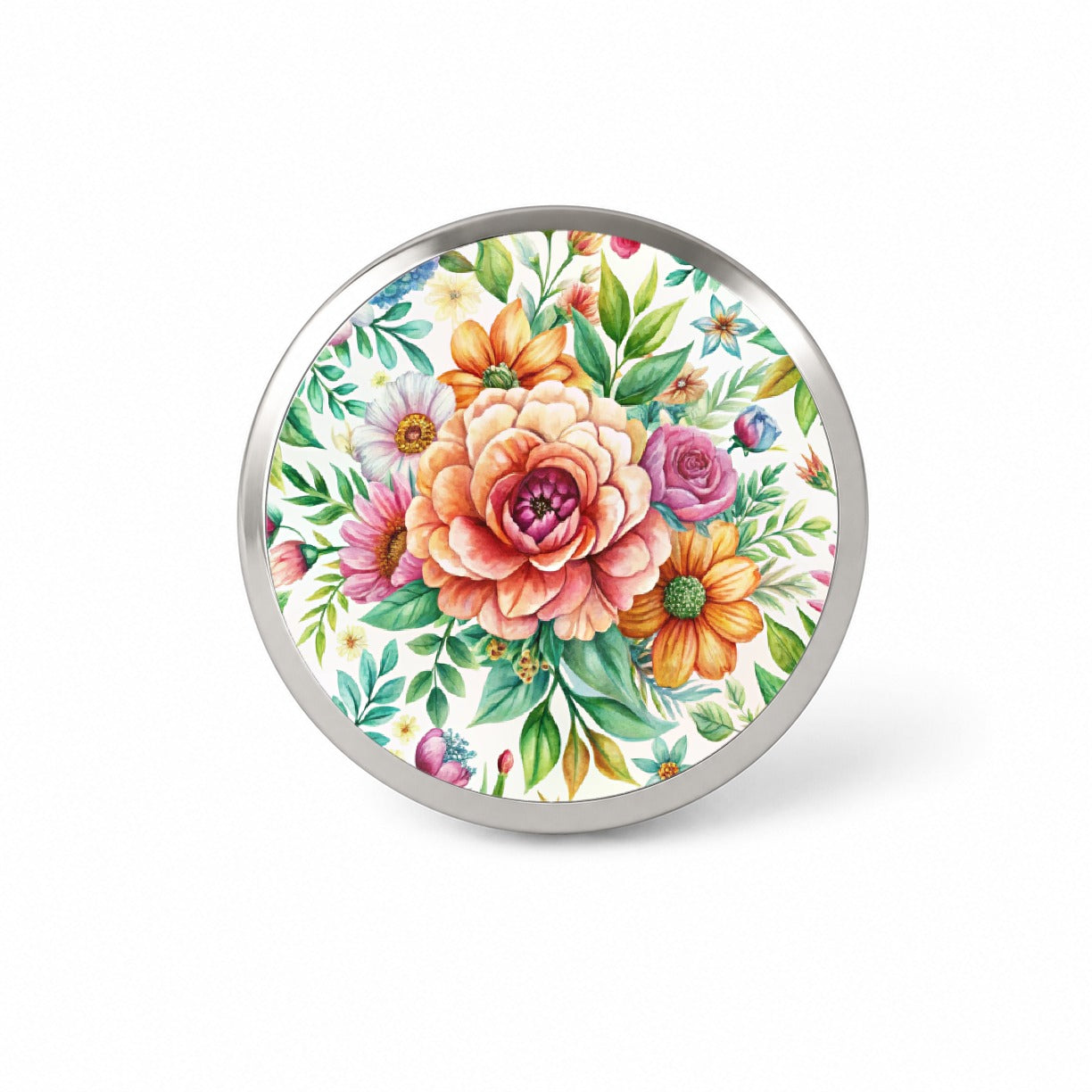 Boho Flowers Watercolor Novelty Hat Backpack Lapel Pin