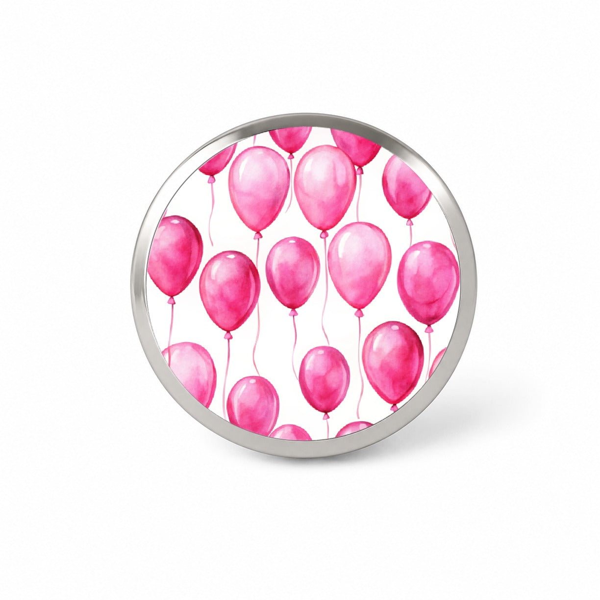 Bright Pink Balloons Watercolor Birthday Novelty Hat Backpack Lapel Pin