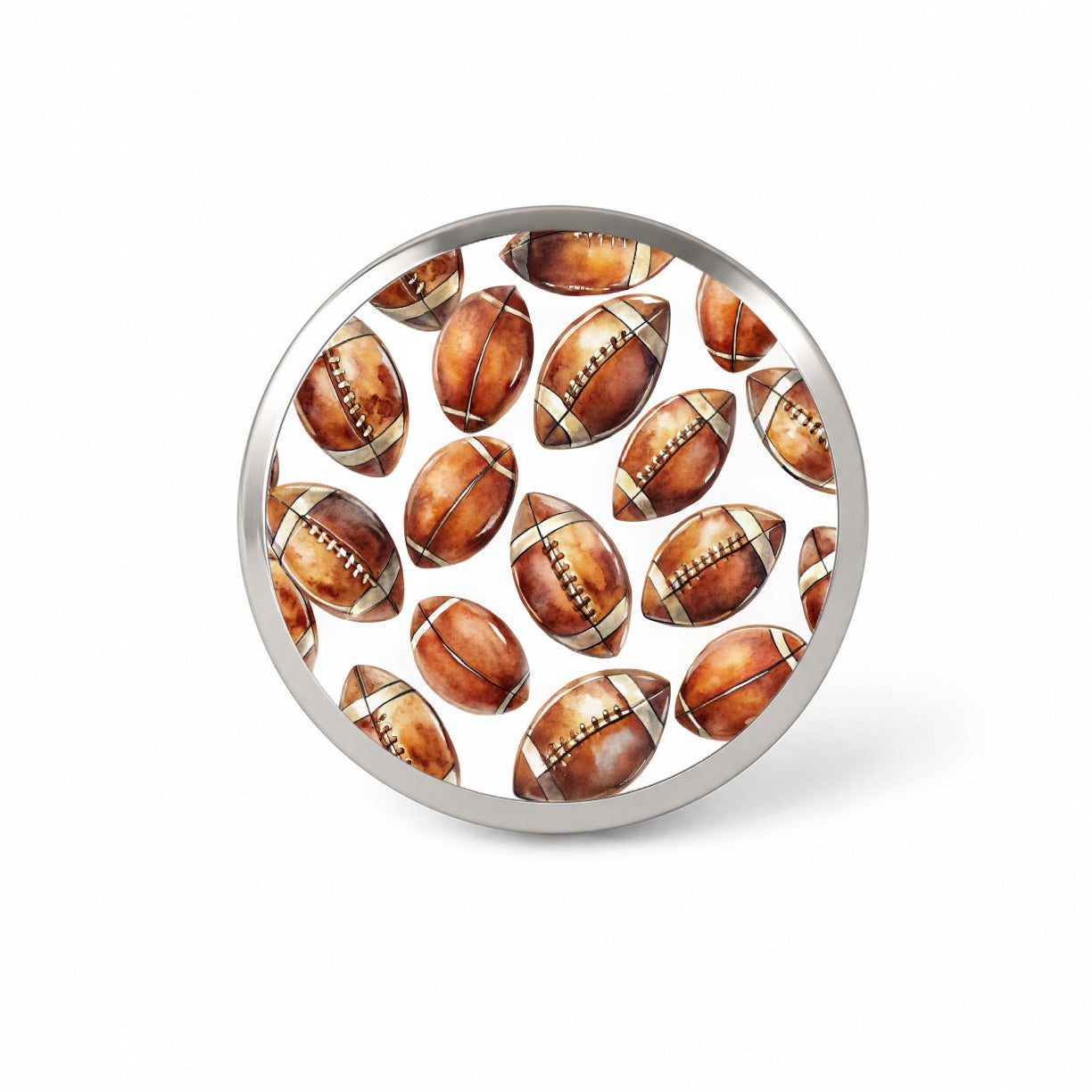 Brown Football Balls Watercolor Novelty Hat Backpack Lapel Pin