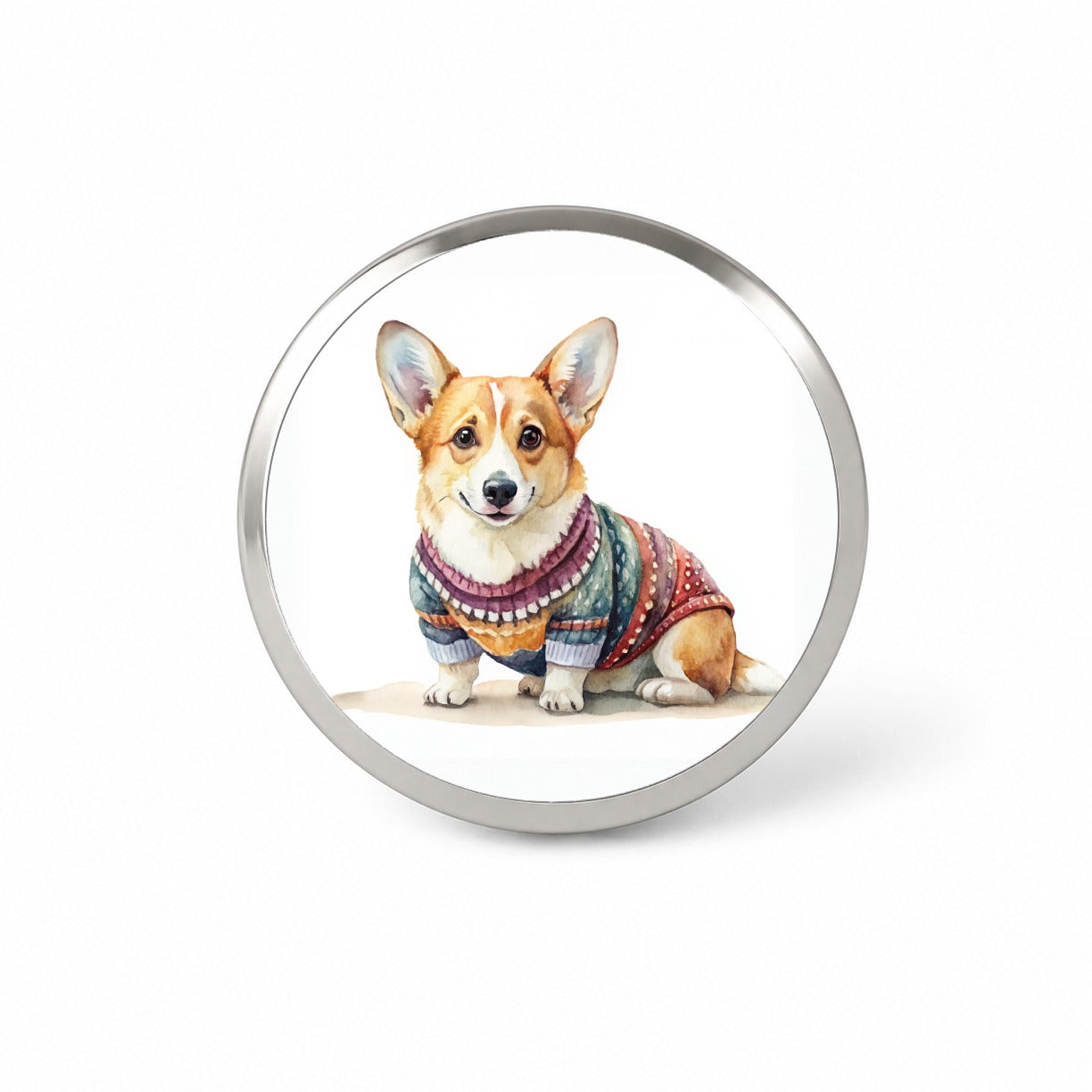 Corgi Dog Wearing A Sweater Watercolor Novelty Hat Backpack Lapel Pin