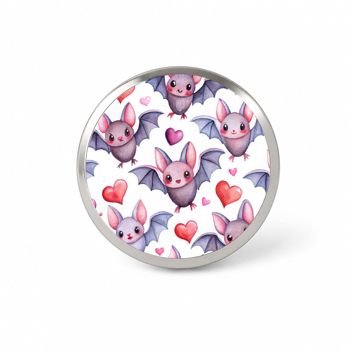 Cute Bats Hearts Watercolor Novelty Hat Backpack Lapel Pin