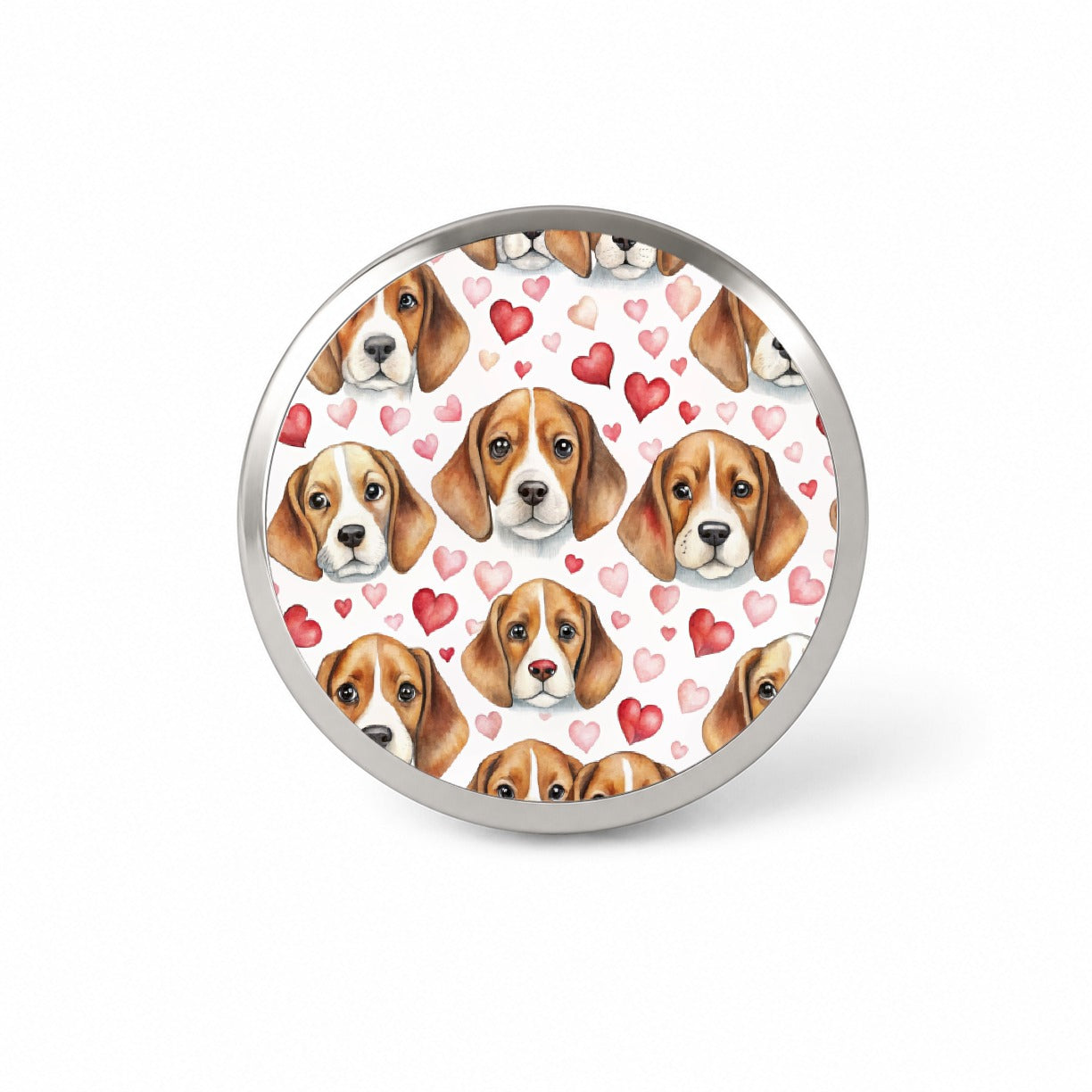 Cute Beagle Dog Faces Hearts Novelty Hat Backpack Lapel Pin