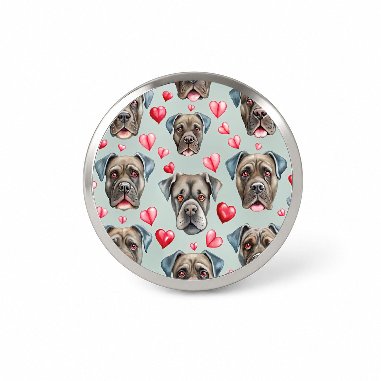 Cute Cane Corso Dog Faces Hearts Novelty Hat Backpack Lapel Pin