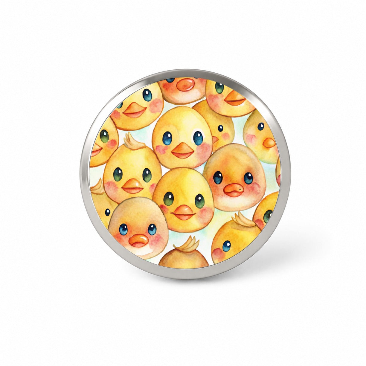 Cute Duck Faces Watercolor Novelty Hat Backpack Lapel Pin