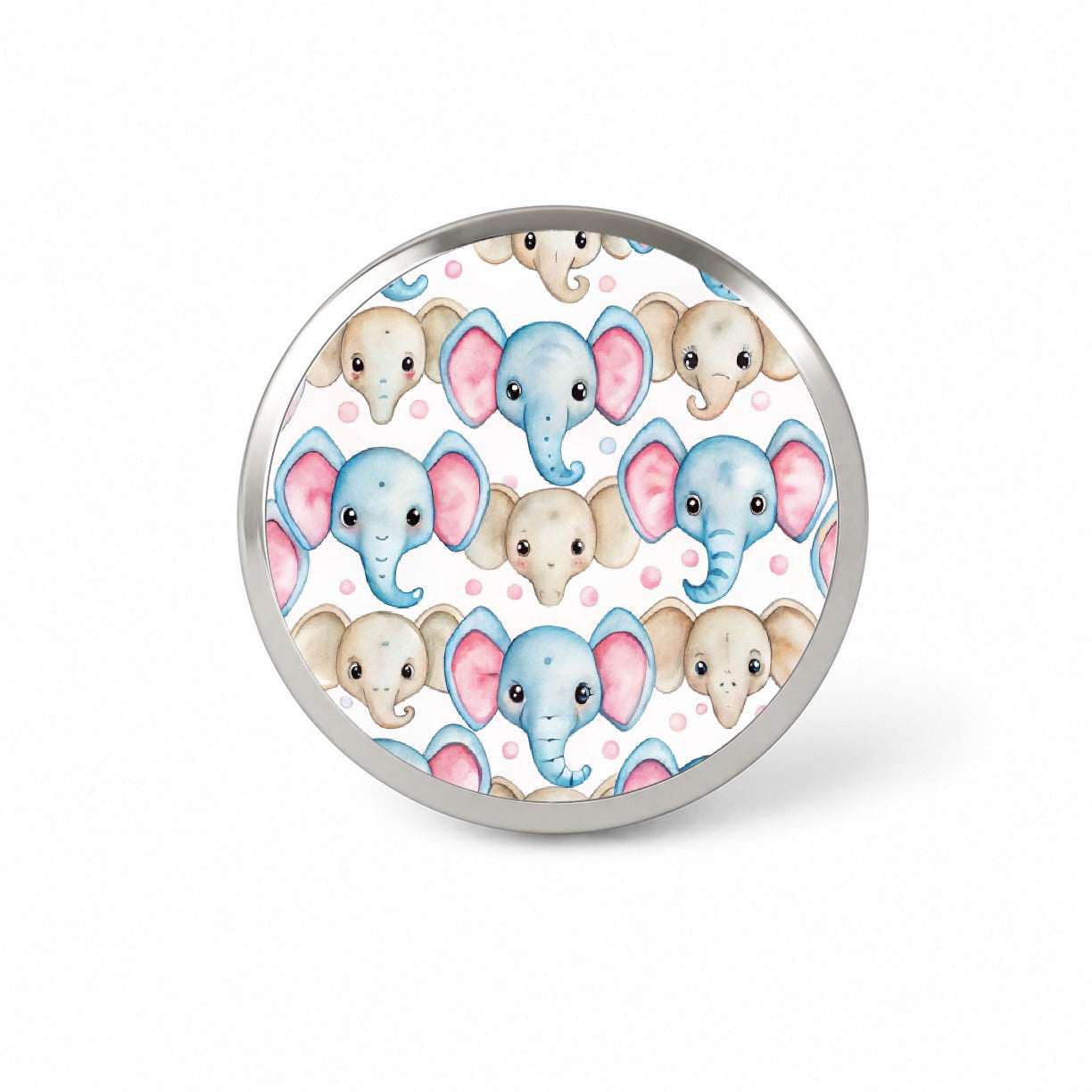 Cute Elephant Faces Watercolor Novelty Hat Backpack Lapel Pin