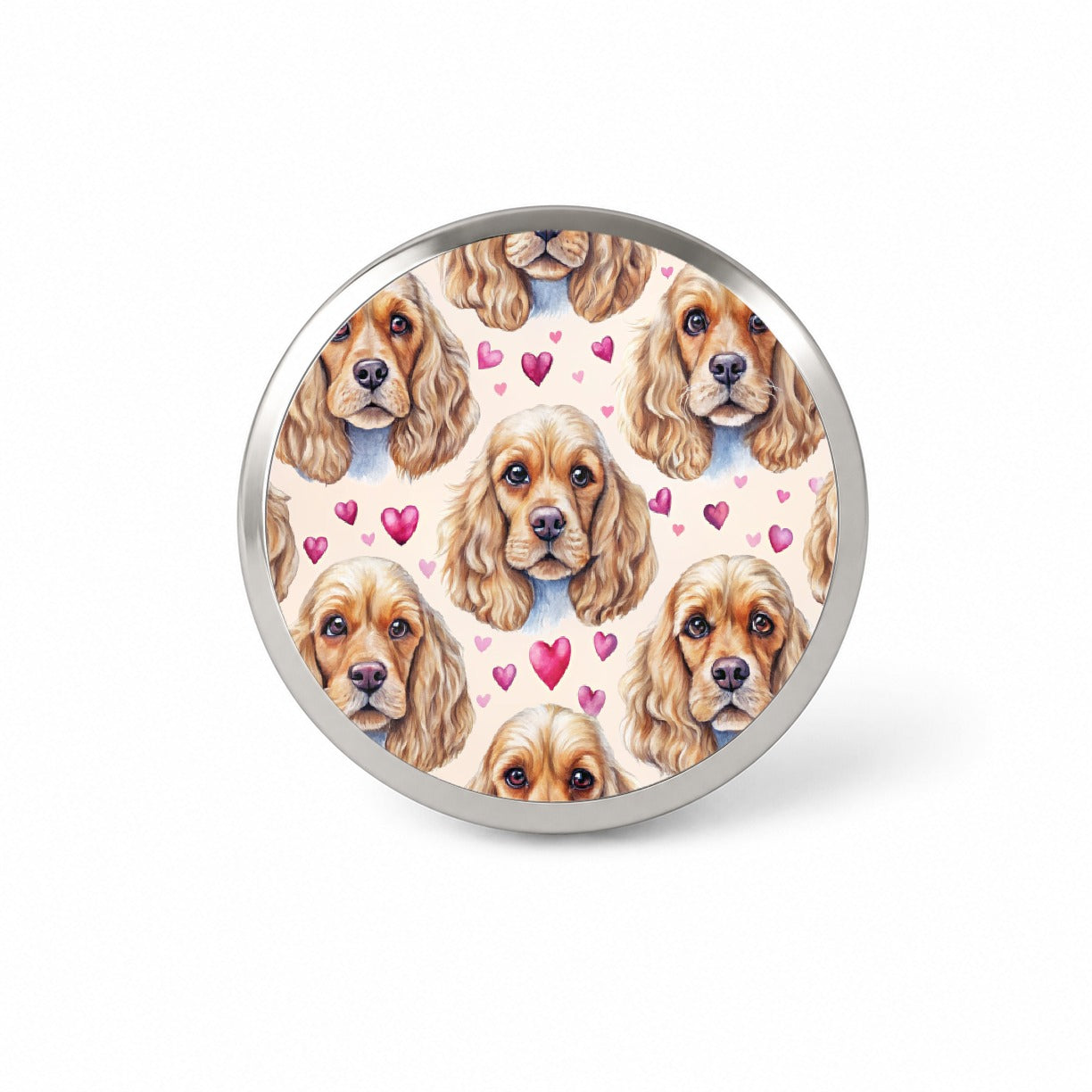 Cute English Cocker Spaniel Dog Faces Novelty Hat Backpack Lapel Pin
