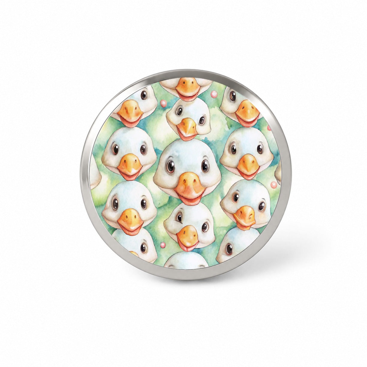 Cute Geese Faces Watercolor Novelty Hat Backpack Lapel Pin