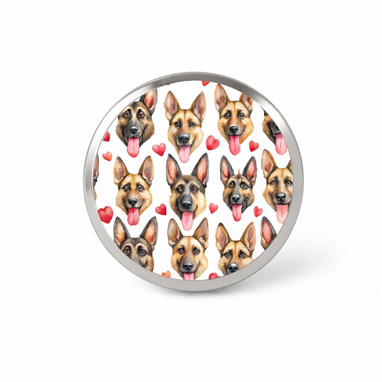 Cute German Shepherd Dog Faces Hearts Novelty Hat Backpack Lapel Pin