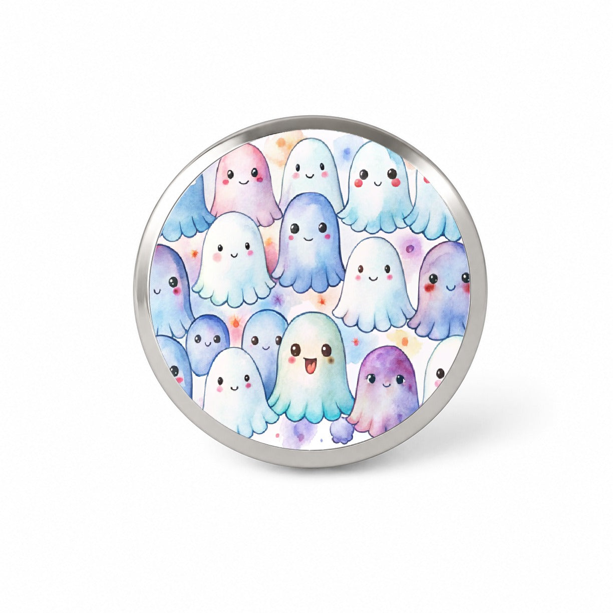 Cute Ghosts Watercolor Novelty Hat Backpack Lapel Pin