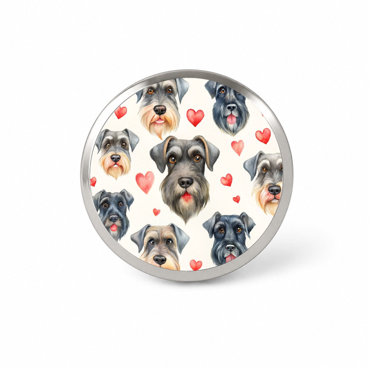 Cute Giant Schnauzer Dog Faces Hearts Novelty Hat Backpack Lapel Pin
